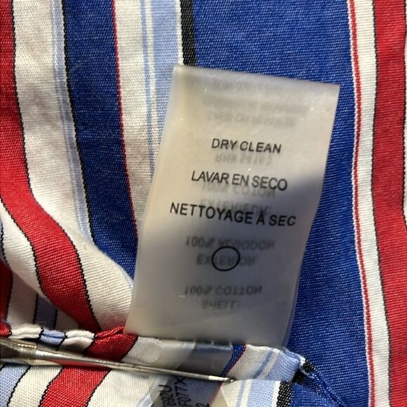 Tommy Hilfiger Women’s Red White Blue Striped Sleeveless Peplum Top Size Large - Picture 5 of 7